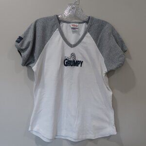 Vintage Disney Shirt Womens L GRUMPY Embroidered 90s Reglan Y2K Disney World